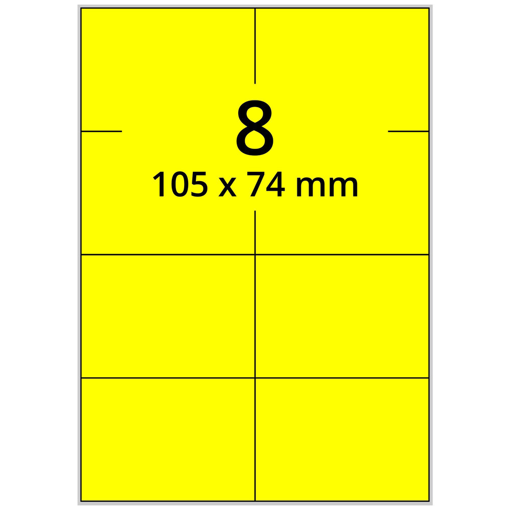 A4 105x74 mm 800 st gul