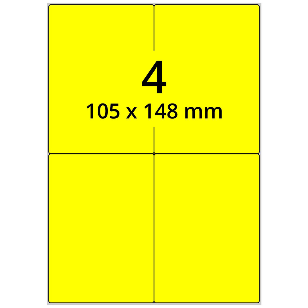 A4 105x148 mm 400 st gul