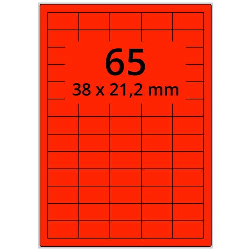 A4 38x21,2 mm 6500 st röd