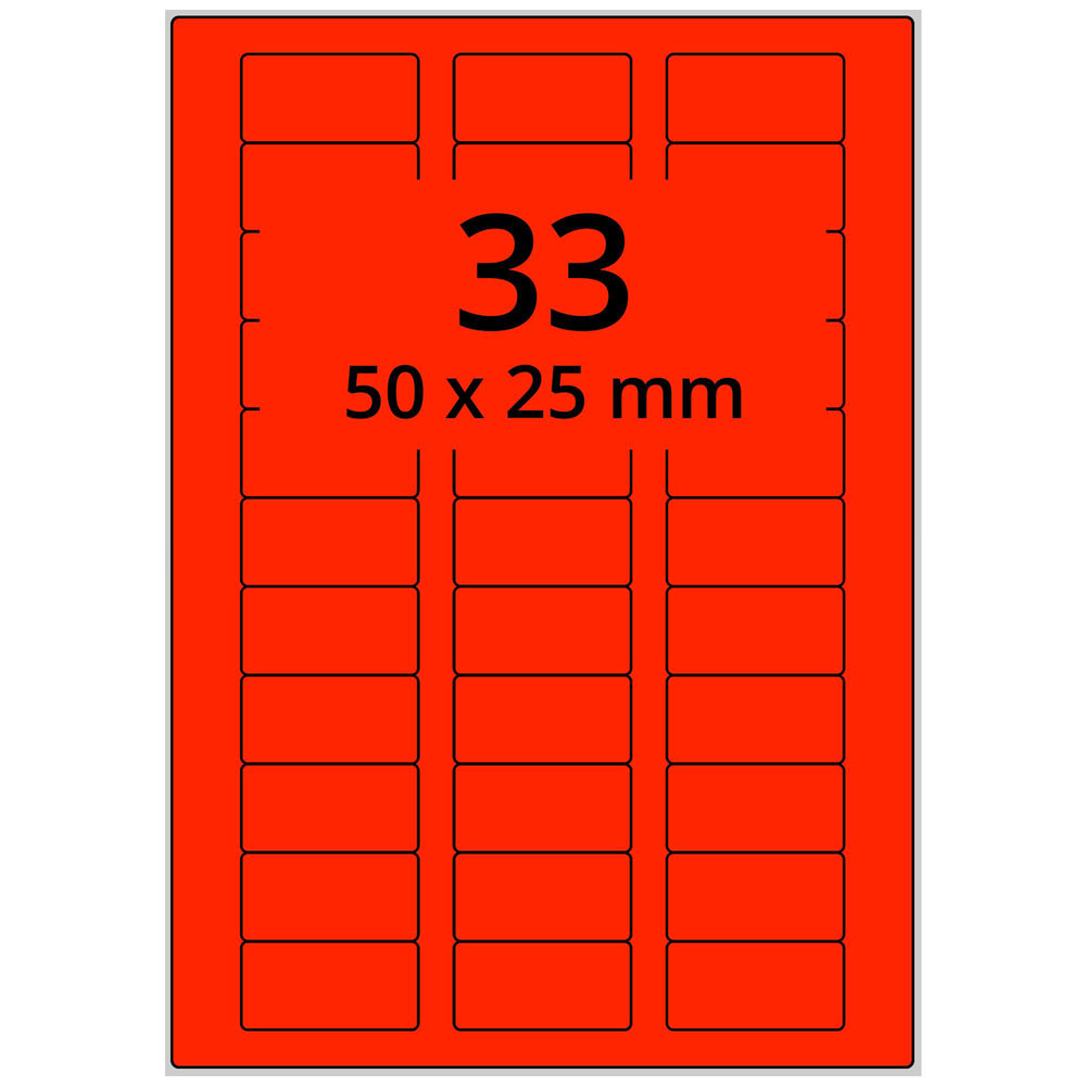 A4 50x25 mm 3300 st röd