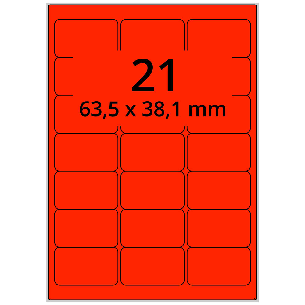 A4 63,5x38,1 mm 2100 st röd