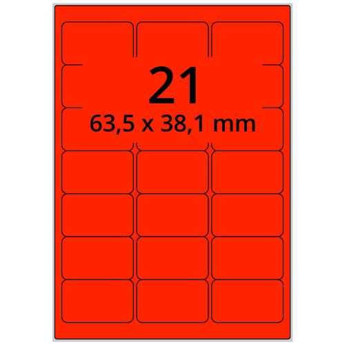 A4 63,5x38,1 mm 2100 st röd