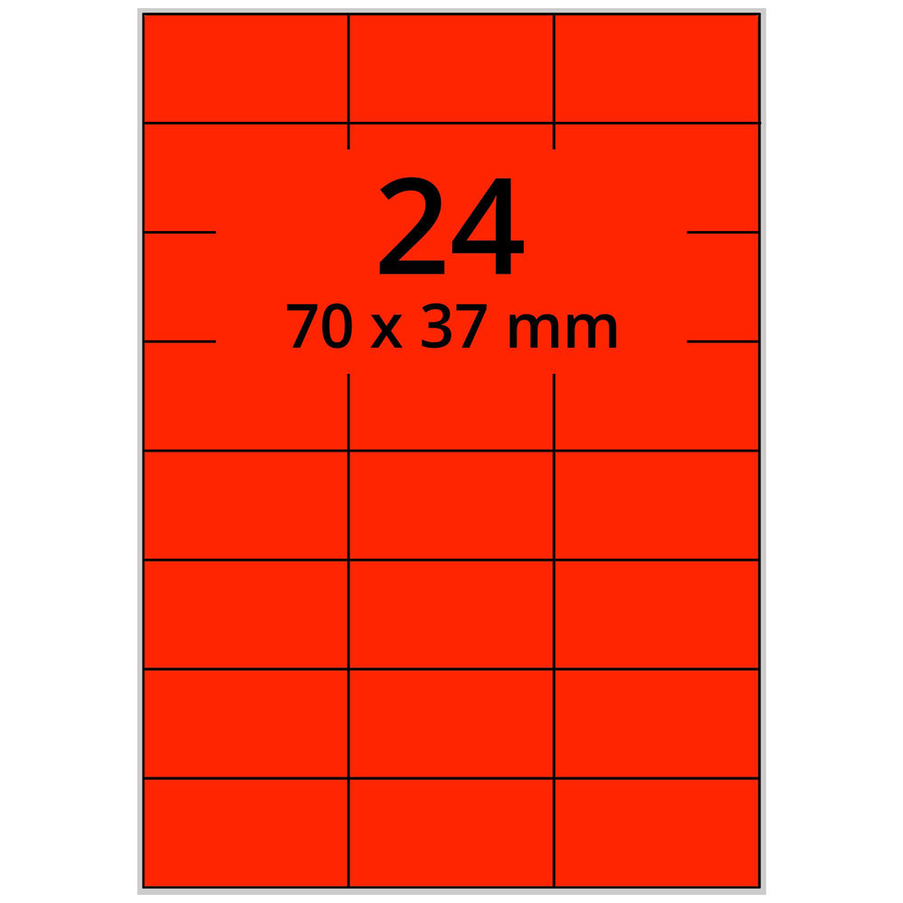 A4 70x37 mm 2400 st röd