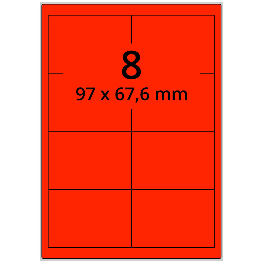 A4 97x67,6 mm 800 st röd