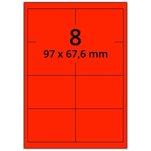 A4 97x67,6 mm 800 st röd