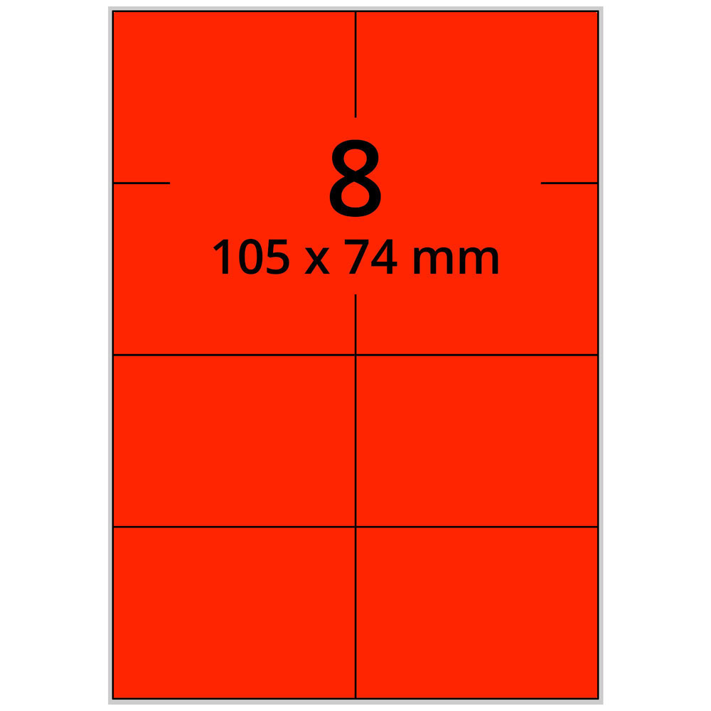 A4 105x74 mm 800 st röd