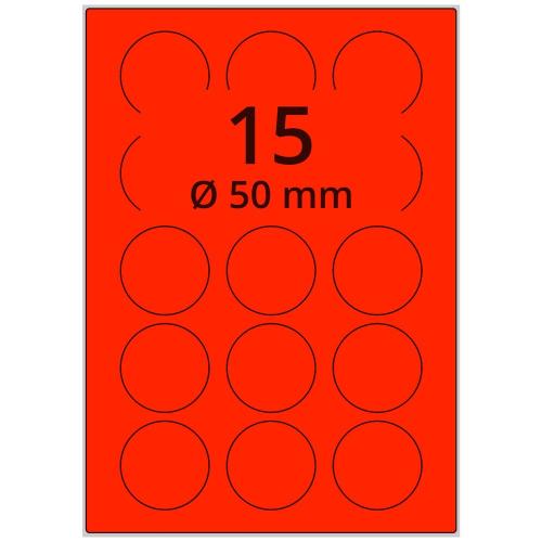 A4 rund 50 mm 1500 st röd