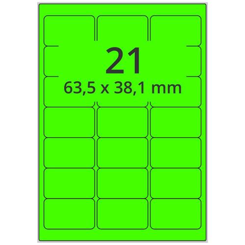 A4 63,5x38,1 mm 2100 st grön