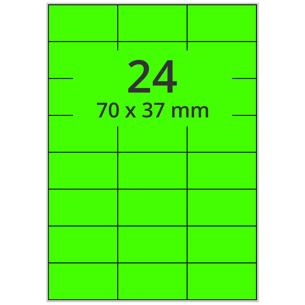 A4 70x37 mm 2400 st grön