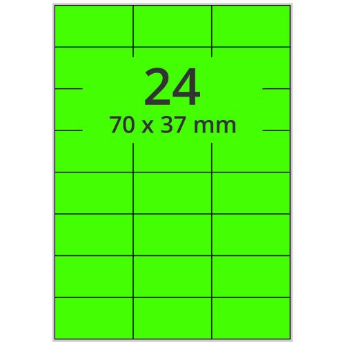 A4 70x37 mm 2400 st grön