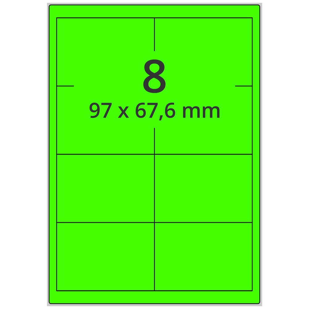 A4 97x67,6 mm 800 st grön