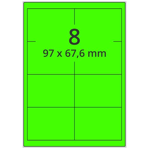 A4 97x67,6 mm 800 st grön