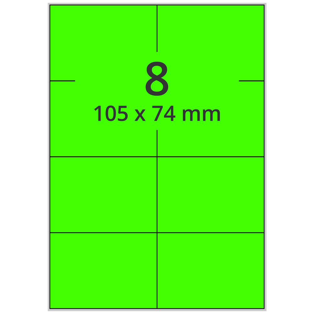 A4 105x74 mm 800 st grön