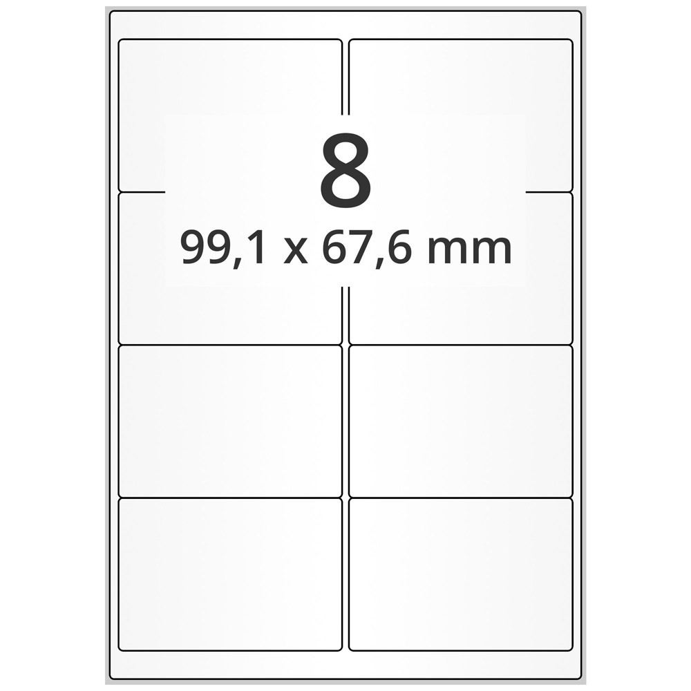 A4 99,1x67,6 mm 800 st vit blank