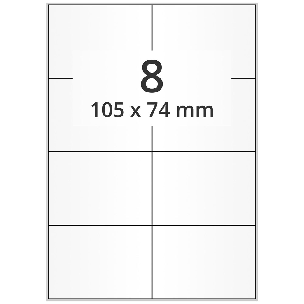 A4 105x74 mm 800 st vit blank