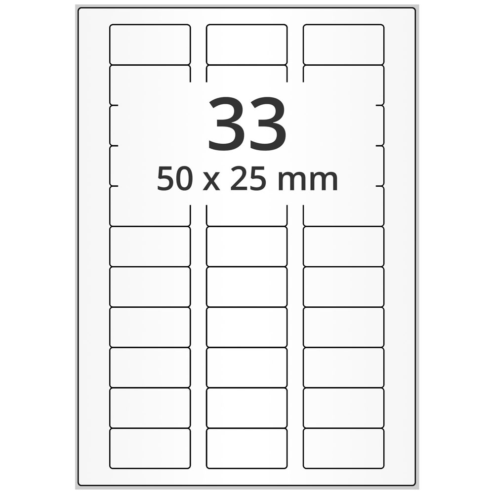 A4 50x25 mm 330 st vit
