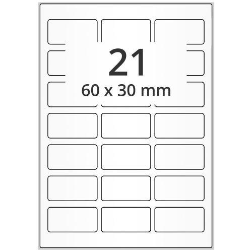A4 60x30 mm 210 st vit