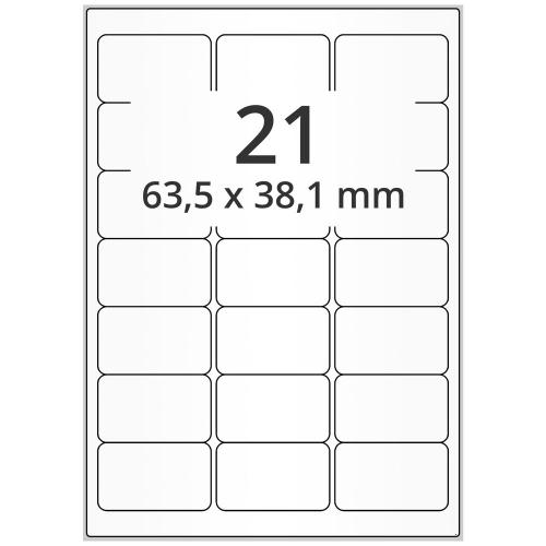 A4 63,5x38,1 mm 210 st vit