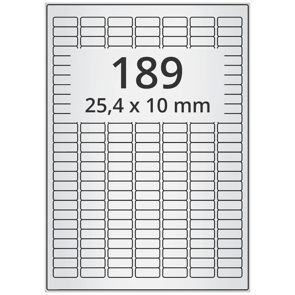 A4 25,4x10 mm 1890 st silver