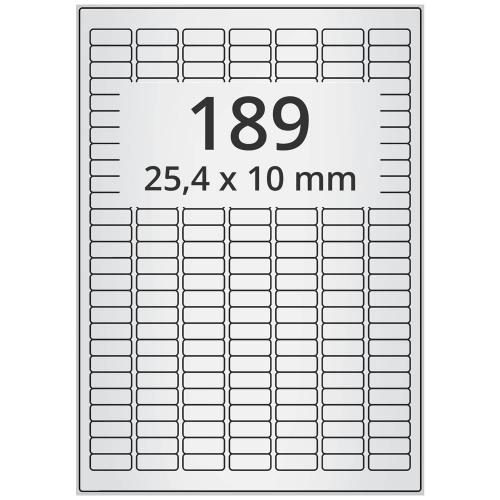 A4 25,4x10 mm 1890 st silver