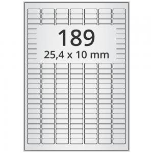 A4 25,4x10 mm 1890 st silver
