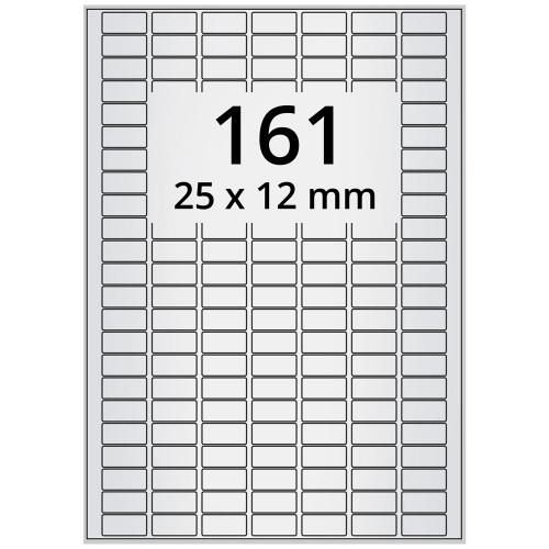 A4 25x12 mm 1610 st silver