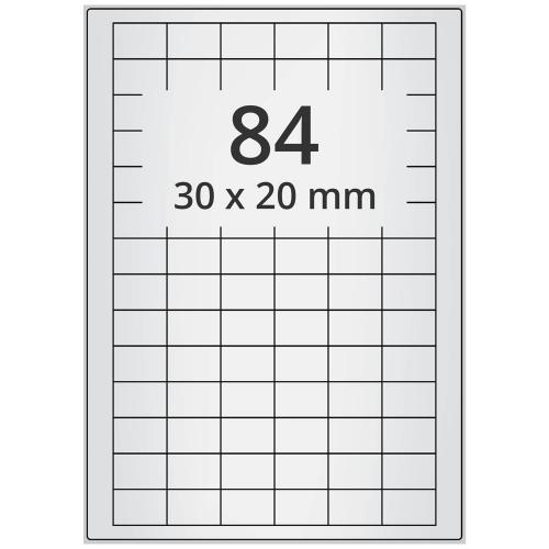 A4 30x20 mm 840 st silver