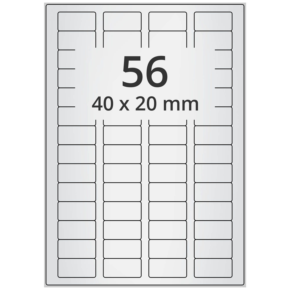 A4 40x20 mm 560 st silver