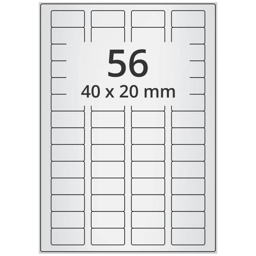 A4 40x20 mm 560 st silver