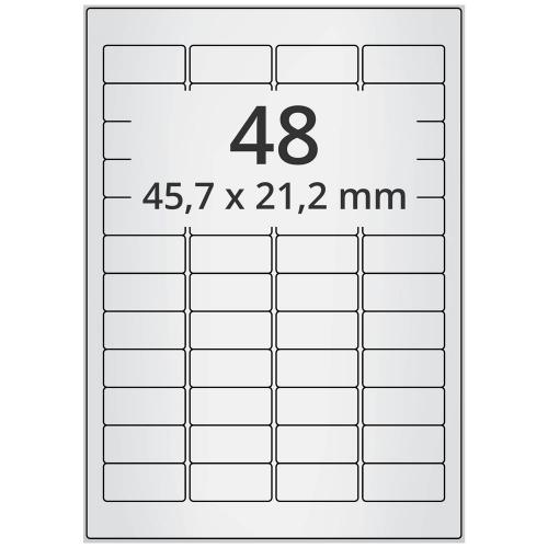 A4 45,7x21,2 mm 480 st silver