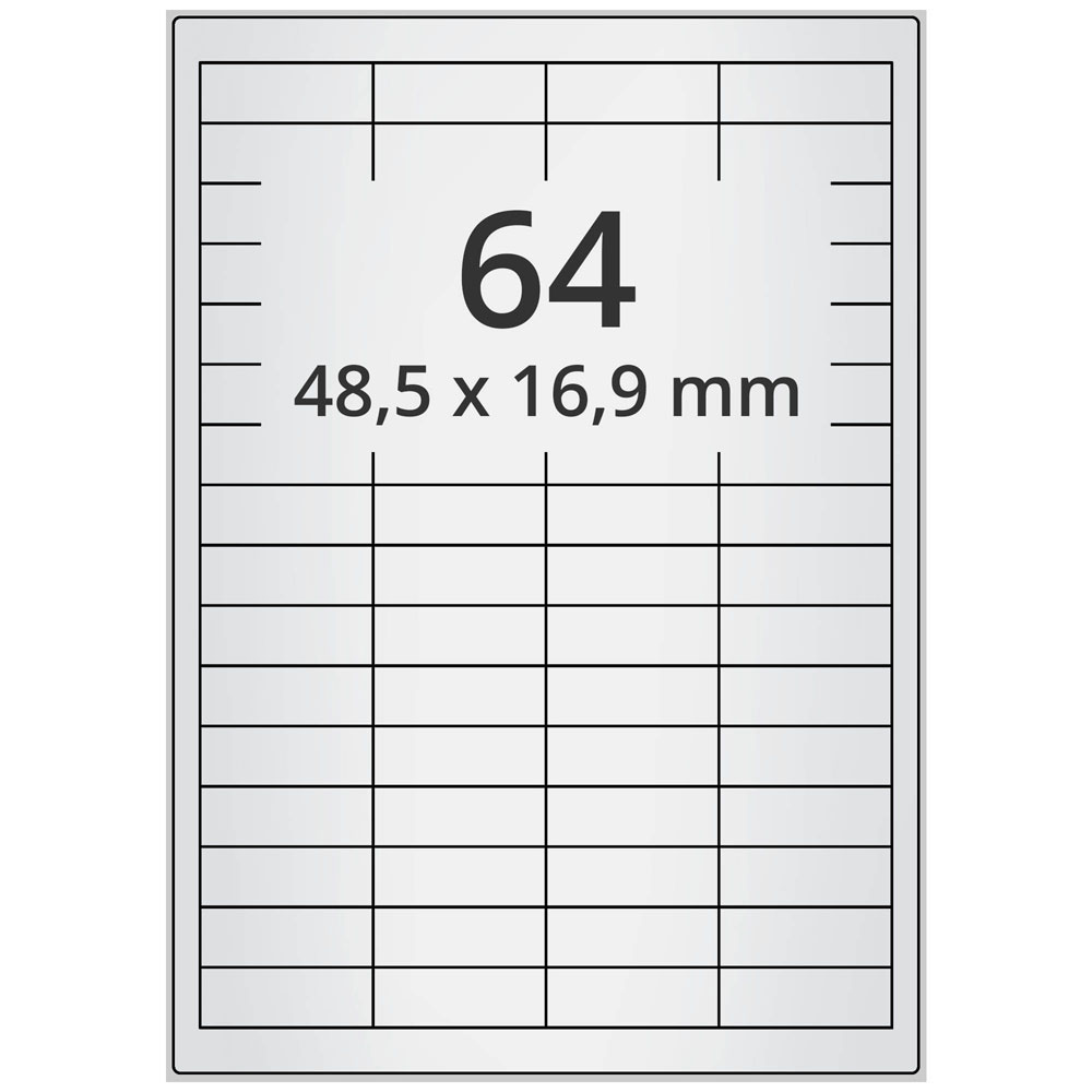 A4 48,5x16,9 mm 640 st silver