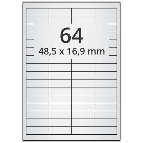 A4 48,5x16,9 mm 640 st silver