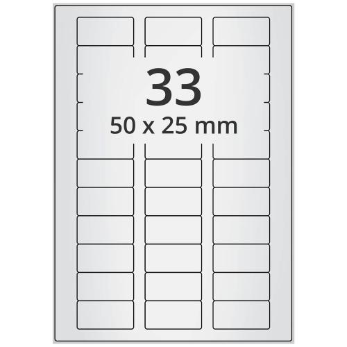 A4 50x25 mm 330 st silver