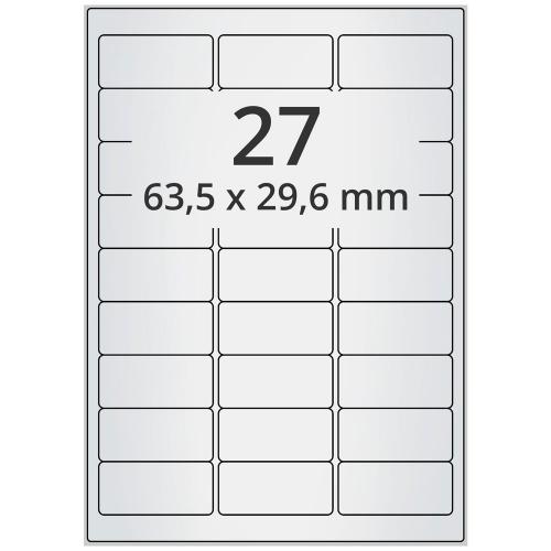 A4 63,5x29,7 mm 270 st silver