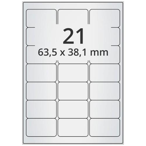 A4 63,5x38,1 mm 210 st silver