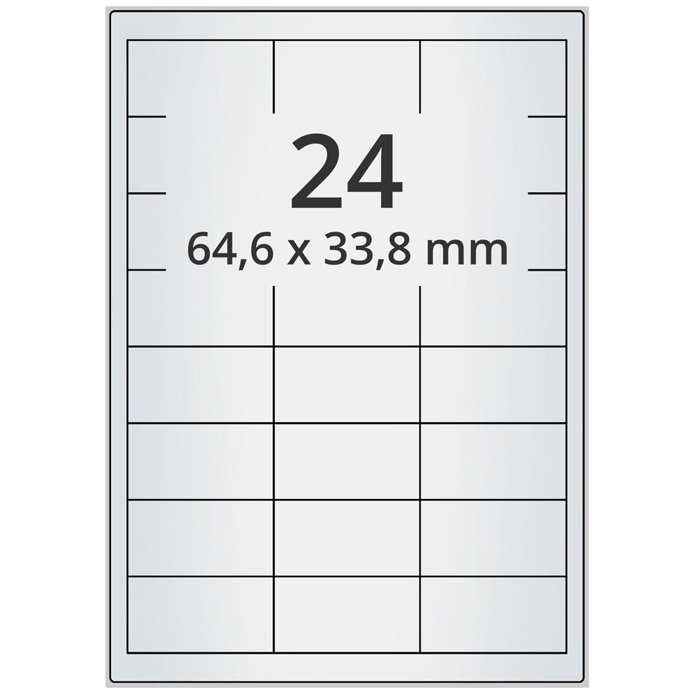 A4 64,6x33,8 mm 240 st silver