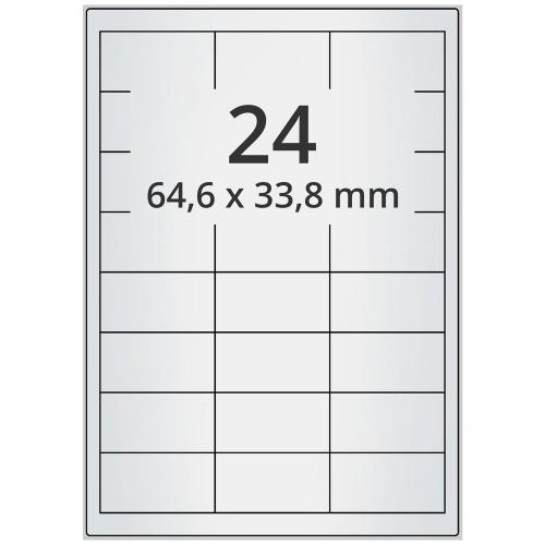 A4 64,6x33,8 mm 240 st silver