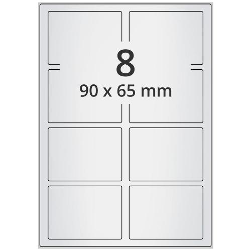 A4 90x65 mm 80 st silver
