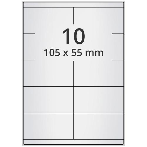 A4 105x55 mm 100 st silver