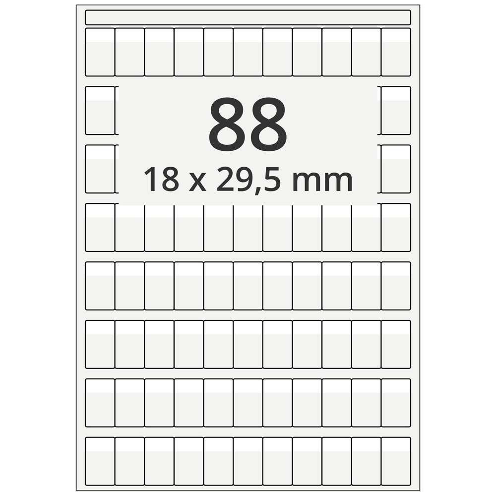 A4 18x29,6 mm 880 st vit