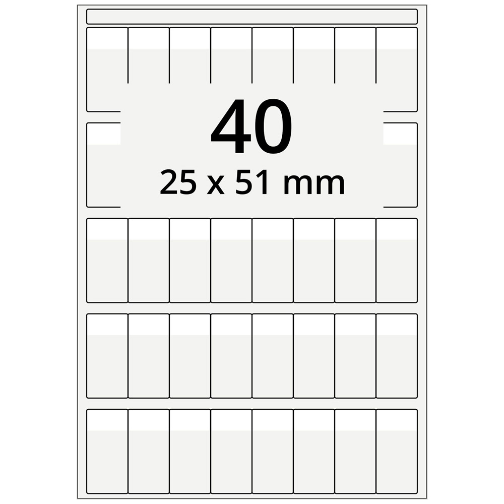 A4 25x51 mm 400 st vit