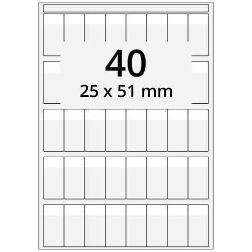 A4 25x51 mm 400 st vit