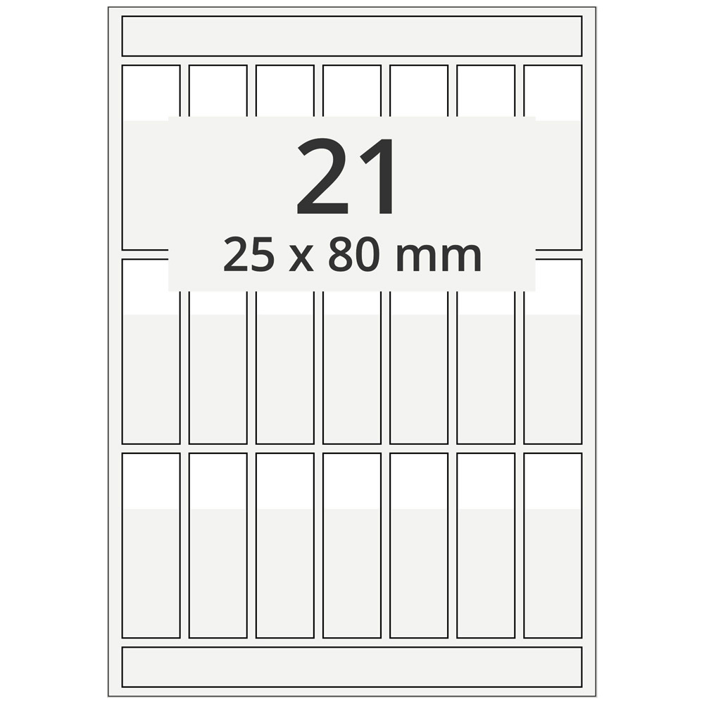 A4 25x80 mm 210 st vit