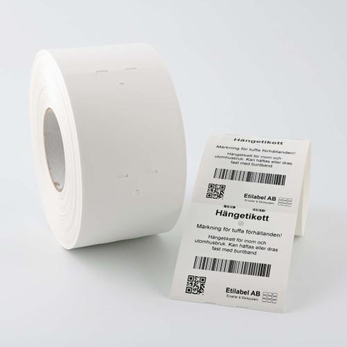 Hängetikett 100x152,4 mm PP vit K76,2 500 st/rl