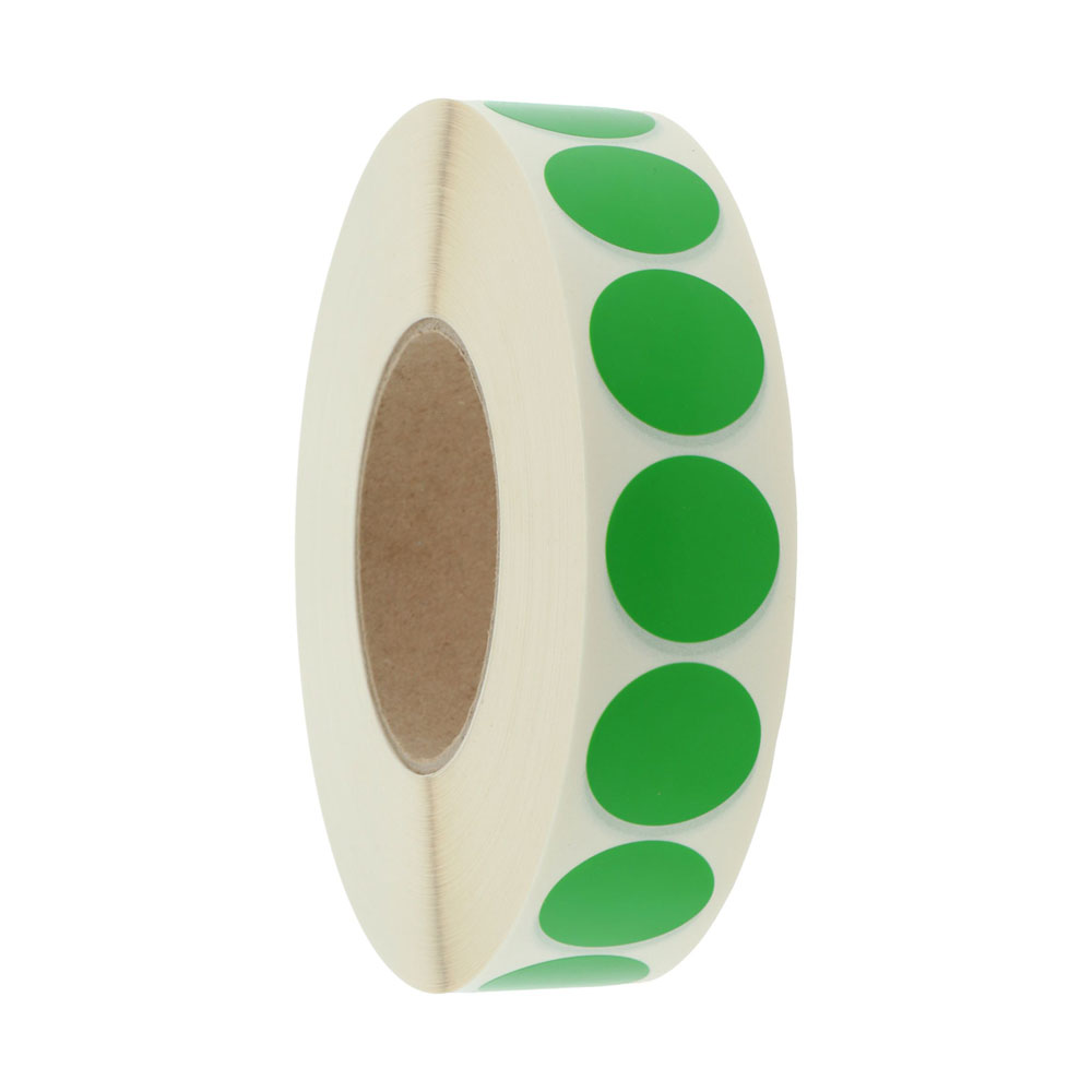 Rund 30 mm grön 1000 st/rl