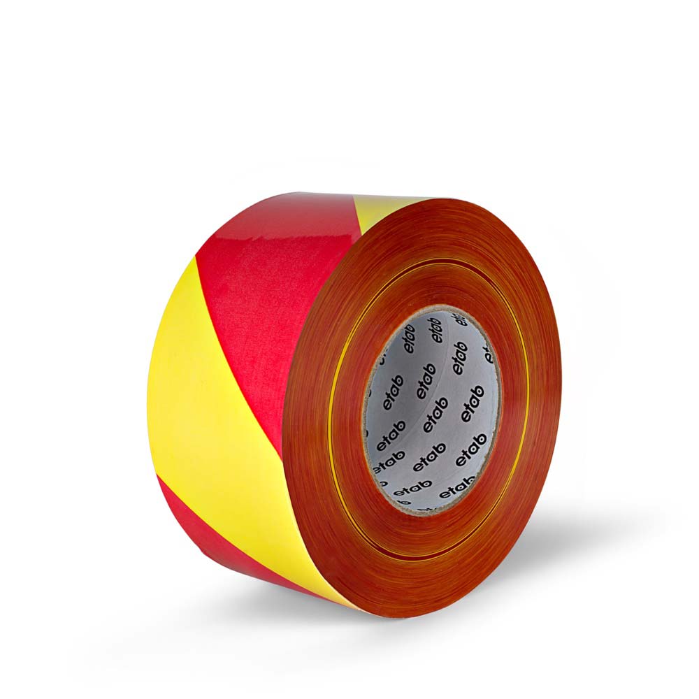 Avgränsningsband 75 mm x 500 m PP gul/röd