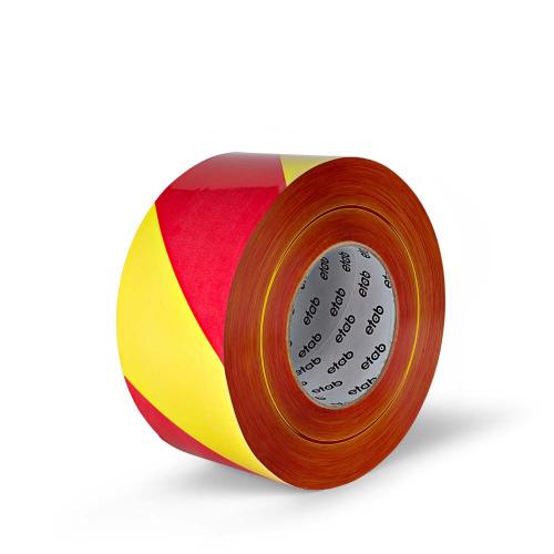 Avgränsningsband 75 mm x 500 m PP gul/röd