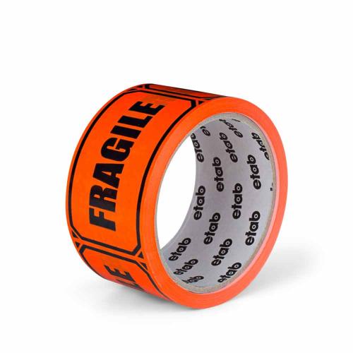 Signaltejp Fragile 50 mm x 33 m fluor orange 6 rl/fp
