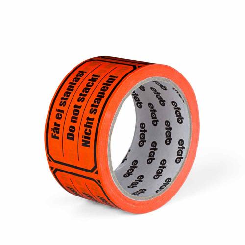 Signaltejp Får ej staplas 50 mm x 33 m fluor orange 6 rl/fp