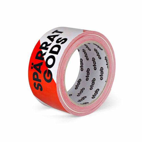 Signaltejp Spärrat gods 50 mm x 66 m svart/röd 6 rl/fp